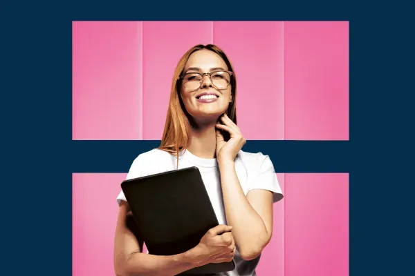 étudiante avec ipad
